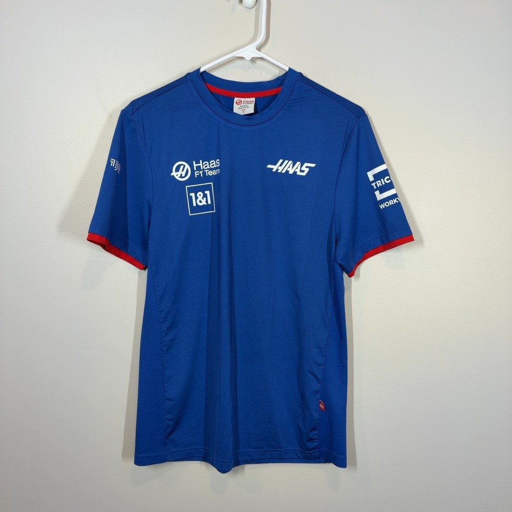 Official Haas F1 Team Performance T-Shirt Blue Tricorp Size Medium Men's